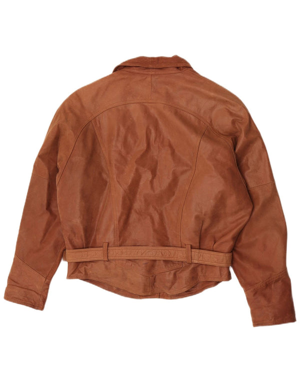 Vintage Womens Leather Jacket UK 18 XL Brown