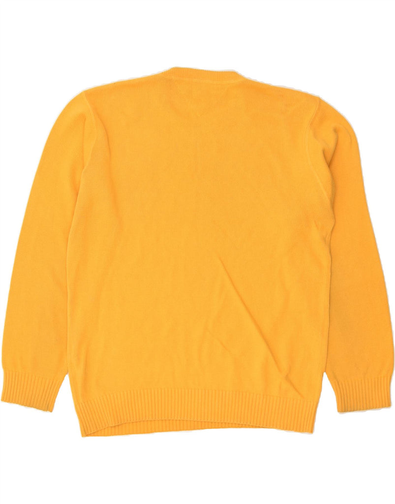 TOMMY HILFIGER Mens Crew Neck Jumper Sweater Large Yellow Cotton | Vintage Tommy Hilfiger | Thrift | Second-Hand Tommy Hilfiger | Used Clothing | Messina Hembry 