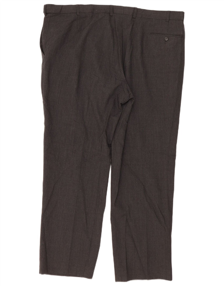 Marks & Spencer Mens Regular Fit Suit Trousers W44 L31 Grey Wool