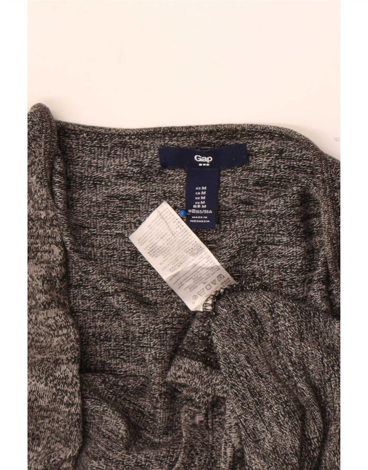Gap Womens Open Cardigan Sweater UK 14 Medium Grey Flecked Cotton