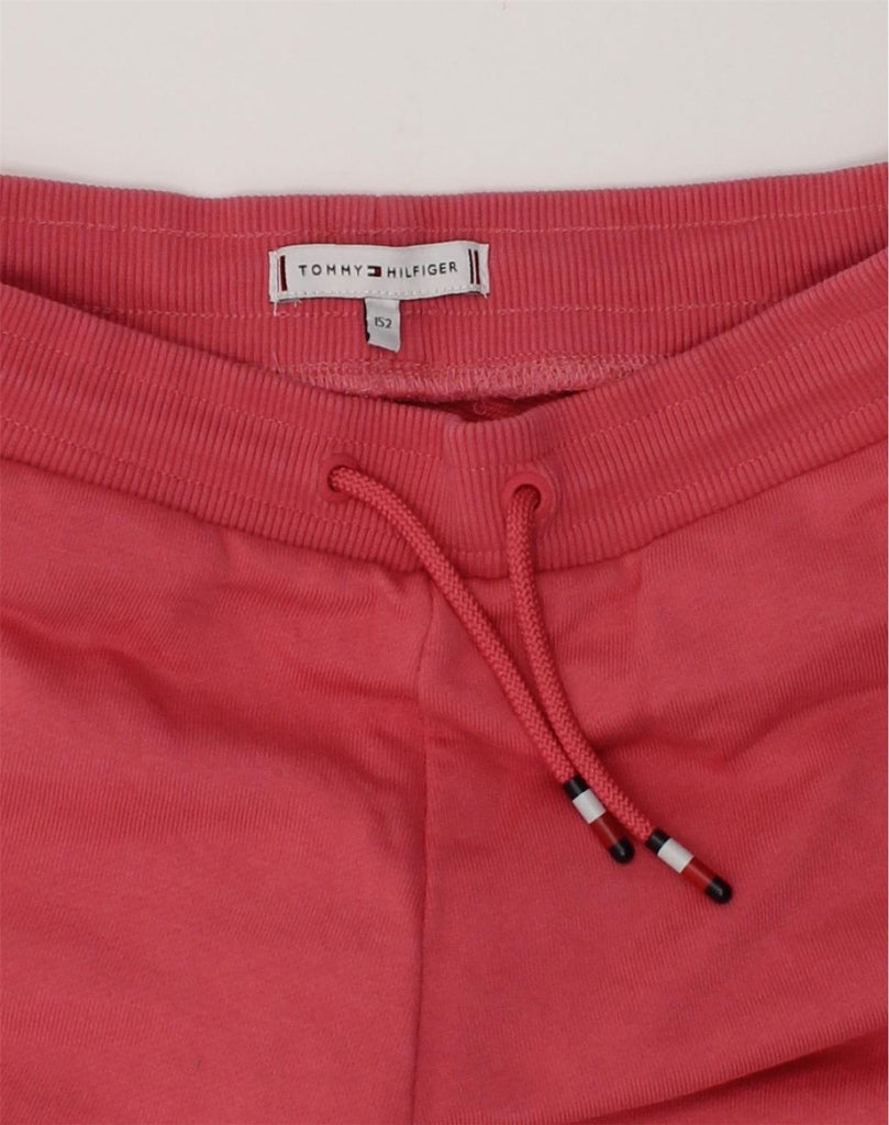 TOMMY HILFIGER Girls Tracksuit Trousers Joggers 11-12 Years Red | Vintage Tommy Hilfiger | Thrift | Second-Hand Tommy Hilfiger | Used Clothing | Messina Hembry 