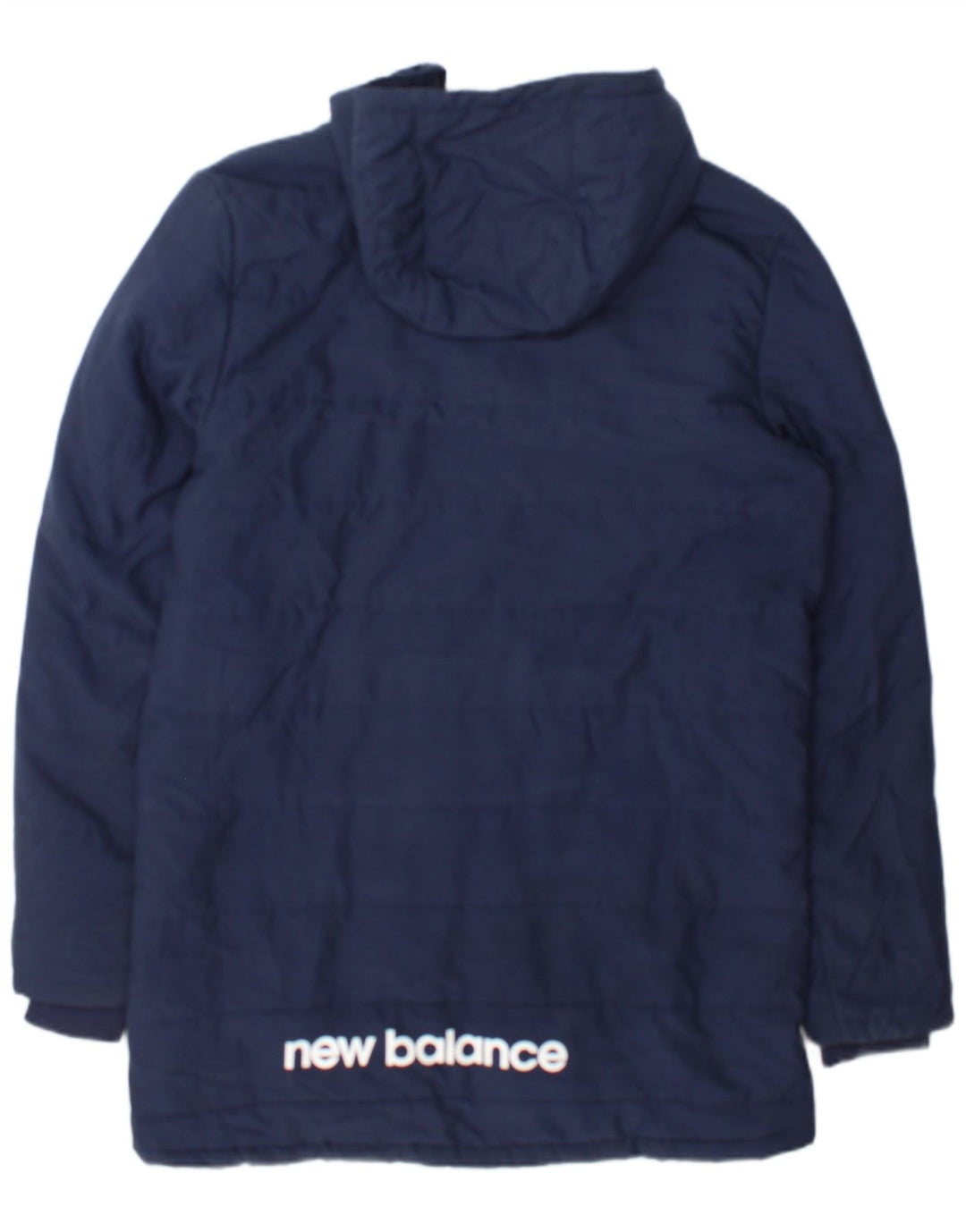 New Balance Mens Graphic Hooded Padded Jacket UK 38 Medium Navy Blue