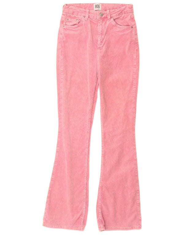 Urban Outfitters Womens Flare Corduroy Trousers W27 L32 Pink Cotton