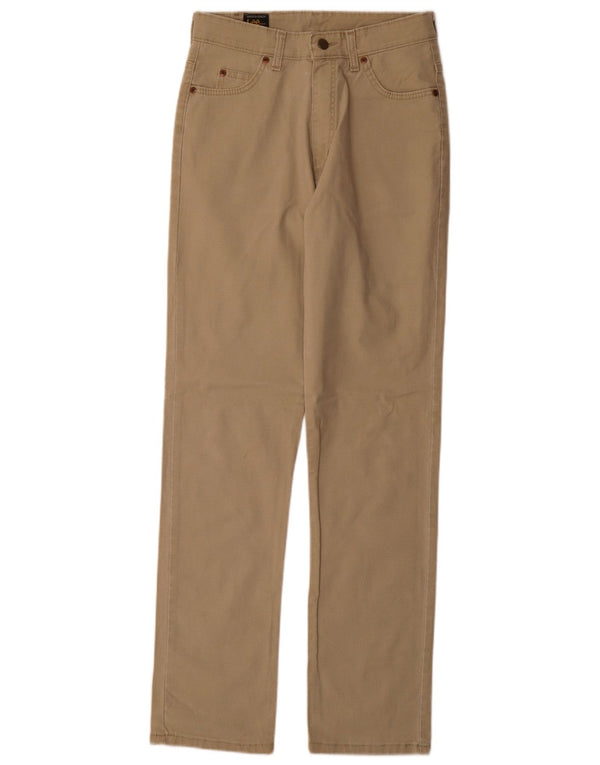Lee Mens Dallas Straight Casual Trousers W31 L33 Beige Cotton