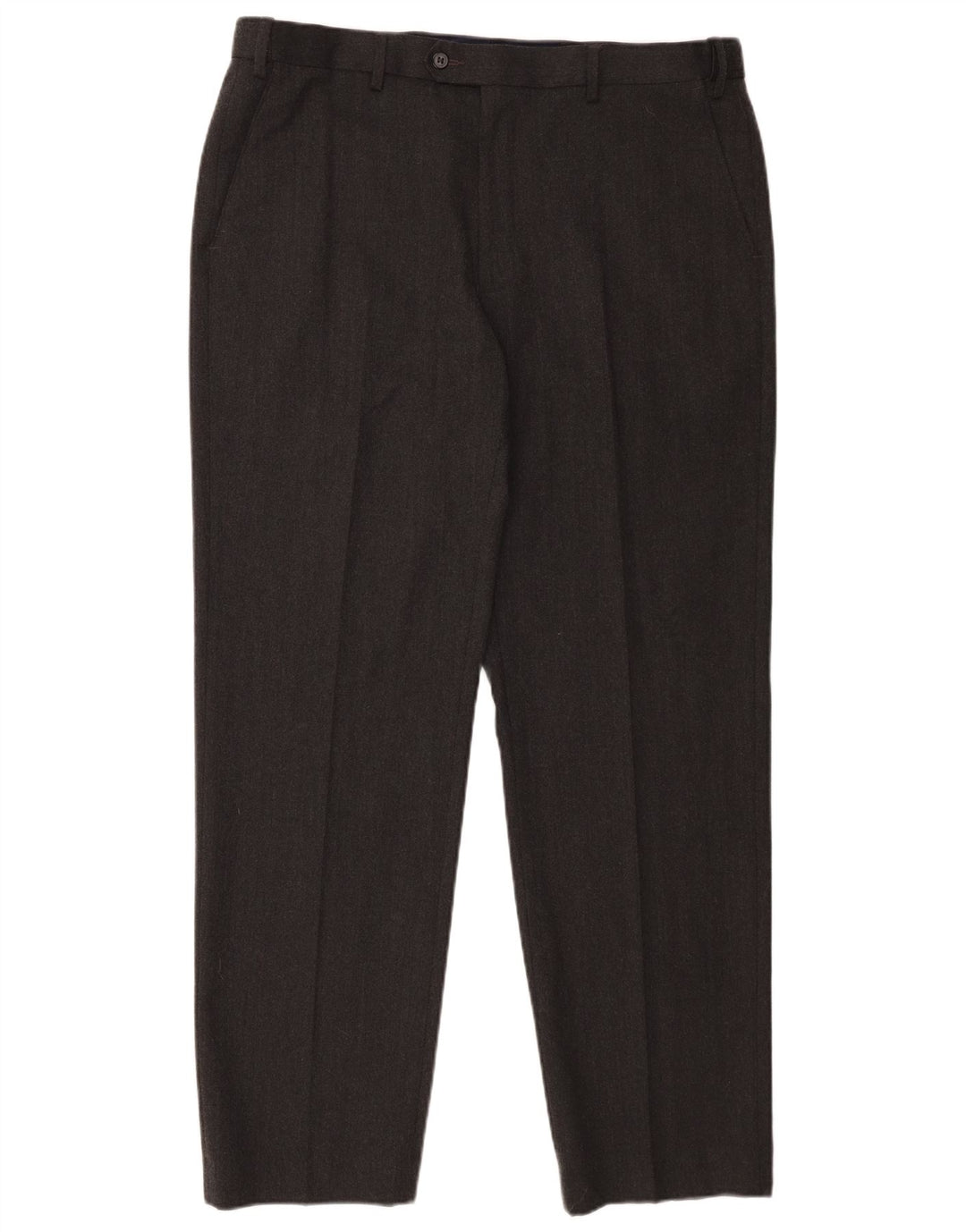 Marks & Spencer Mens Straight Suit Trousers W38 L31 Grey Cotton