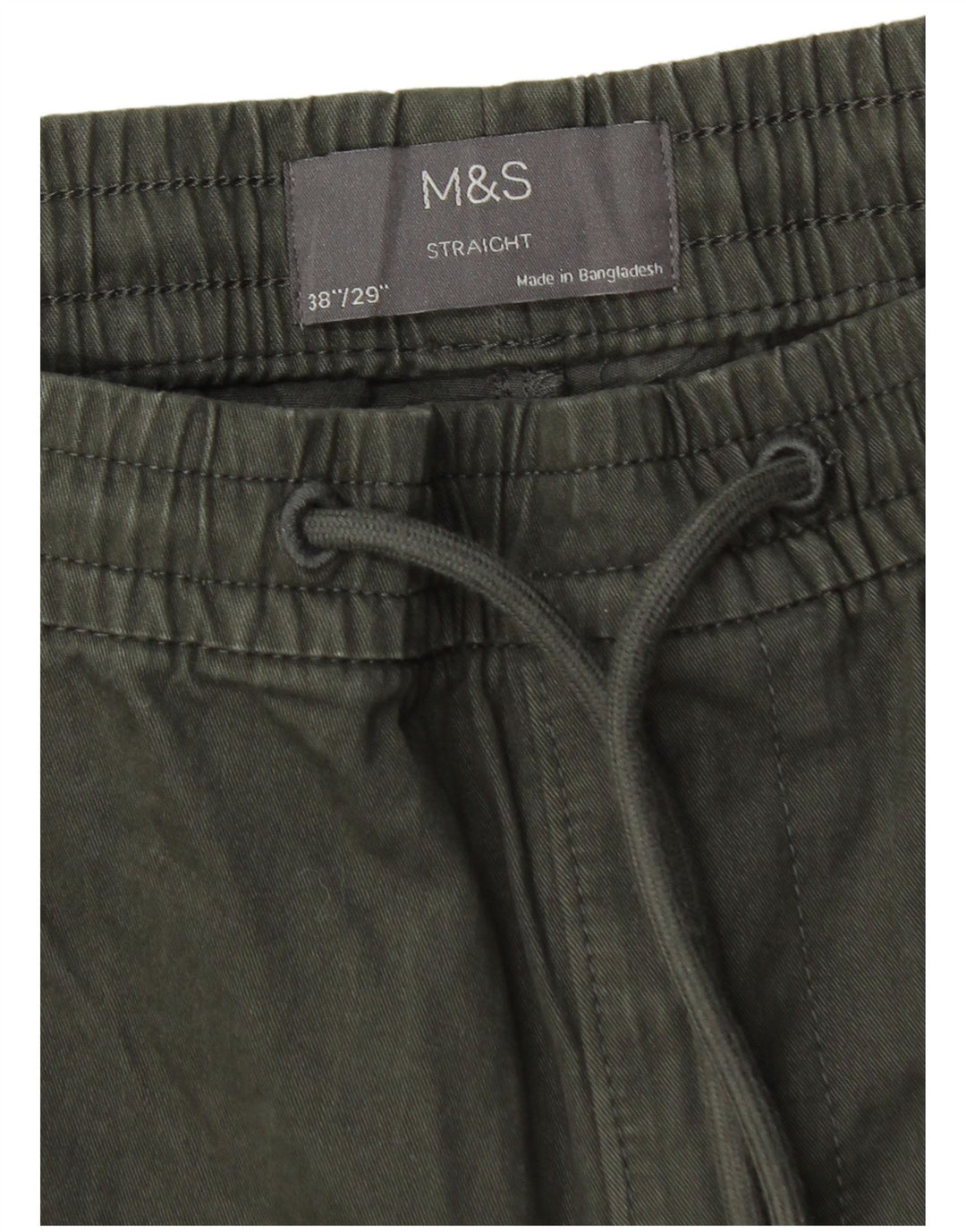 Marks & Spencer Mens Straight Chino Trousers W38 L29 Green