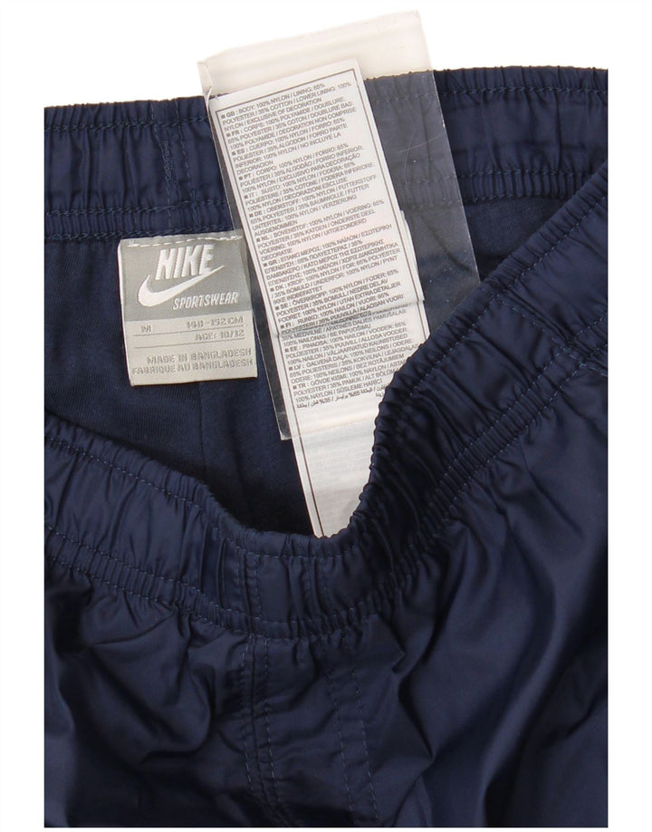 NIKE Boys Tracksuit Trousers 10-11 Years Medium Navy Blue Nylon