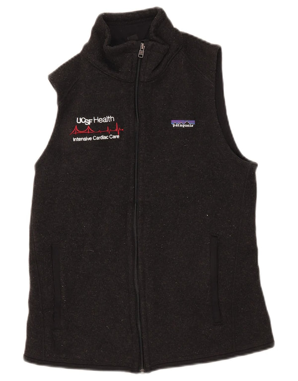 Patagonia Womens Graphic Sleeveless Tracksuit Top Jacket UK 6 XS Grey