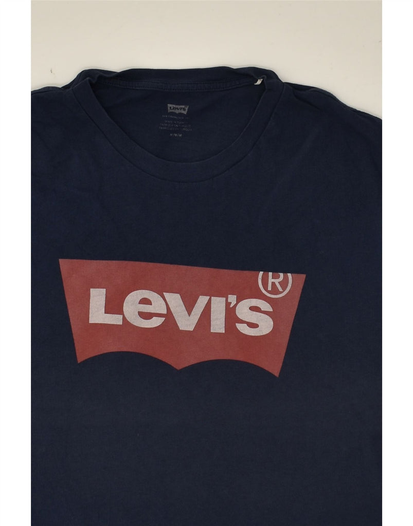 LEVI'S Mens Graphic T-Shirt Top Medium Navy Blue Cotton | Vintage Levi's | Thrift | Second-Hand Levi's | Used Clothing | Messina Hembry 