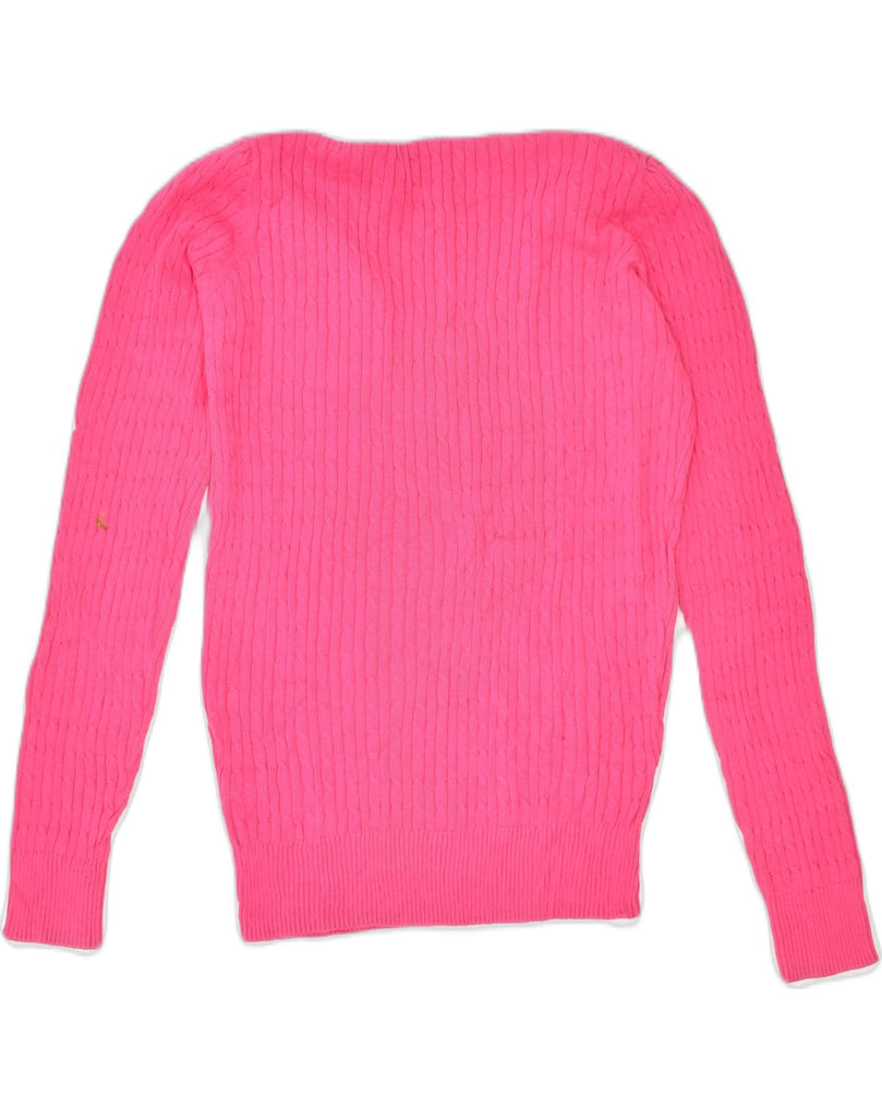 CREW CLOTHING Womens Crew Neck Jumper Sweater US 10 Large Pink Cotton | Vintage | Thrift | Second-Hand | Used Clothing | Messina Hembry 