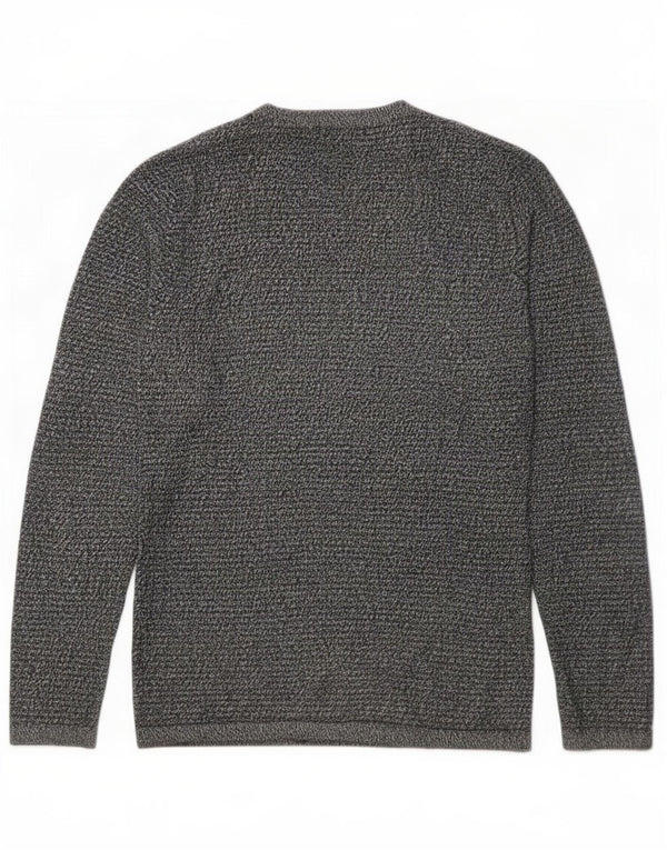 Jack & Jones Mens Boat Neck Jumper Sweater Small Navy Blue Flecked