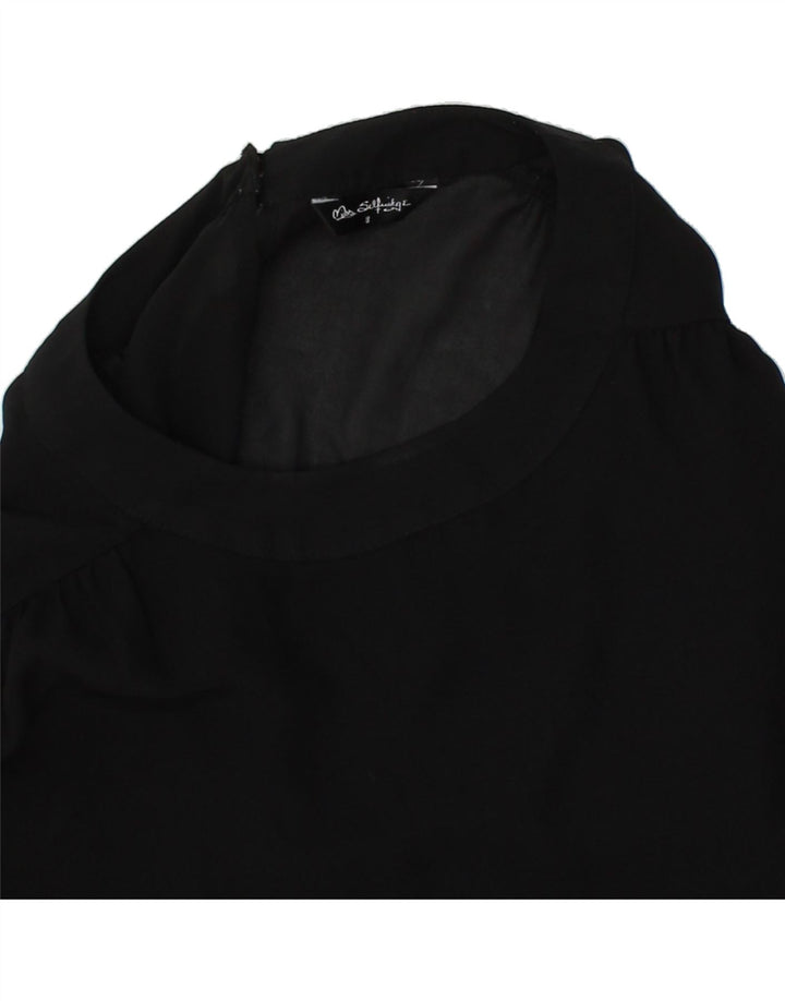 MISS SELFRIDGE Womens Oversized Blouse Top UK 8 Small Black Polyester Vintage Miss Selfridge and Second-Hand Miss Selfridge from Messina Hembry 