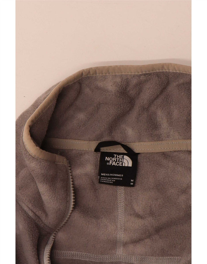 The North Face Mens Zip Neck Fleece Jumper Medium Grey Tie Dye Polyester