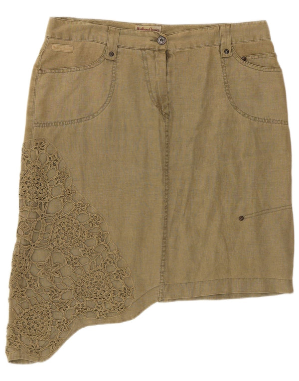 Marlboro Classics Womens Asymmetrical Skirt EU 46 XL W34  Khaki