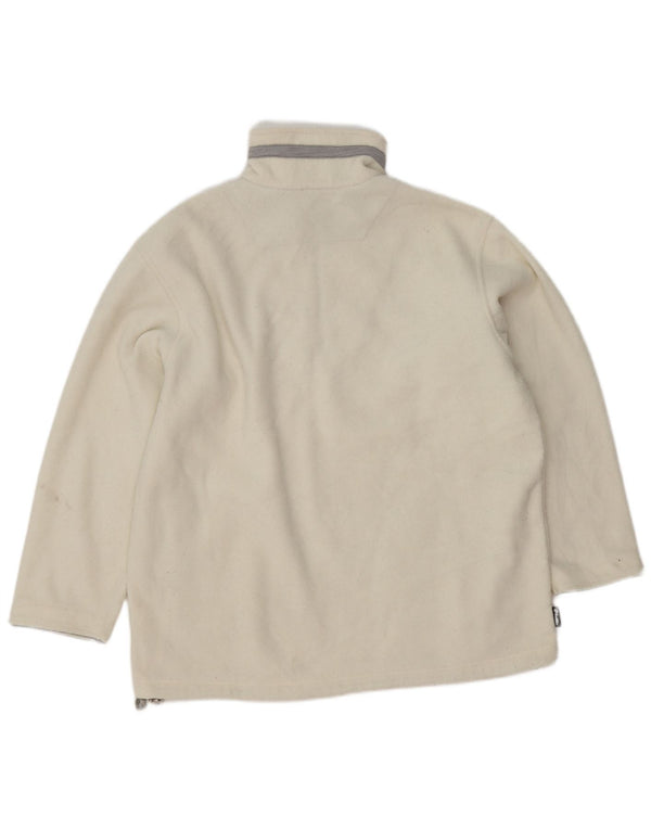 Lotto Womens Zip Neck Fleece Jumper UK 18 XL Off White Polyester