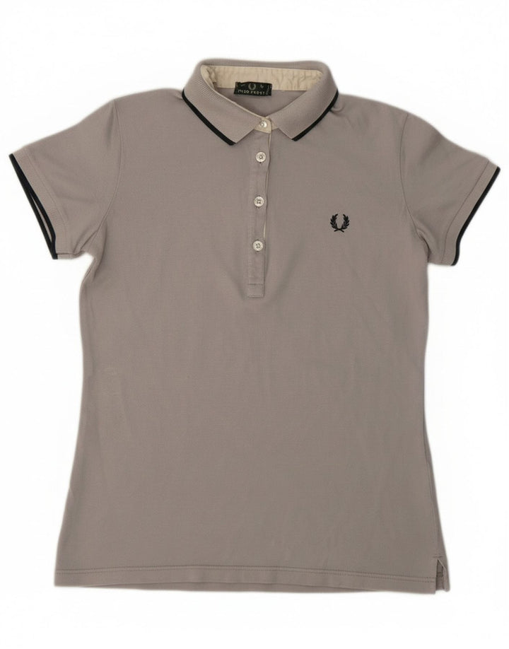 Fred Perry Womens Polo Shirt UK 14 Large Grey