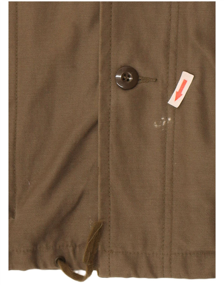 Vintage Mens Hooded Parka Jacket IT 52 XL Khaki Polyacrylic