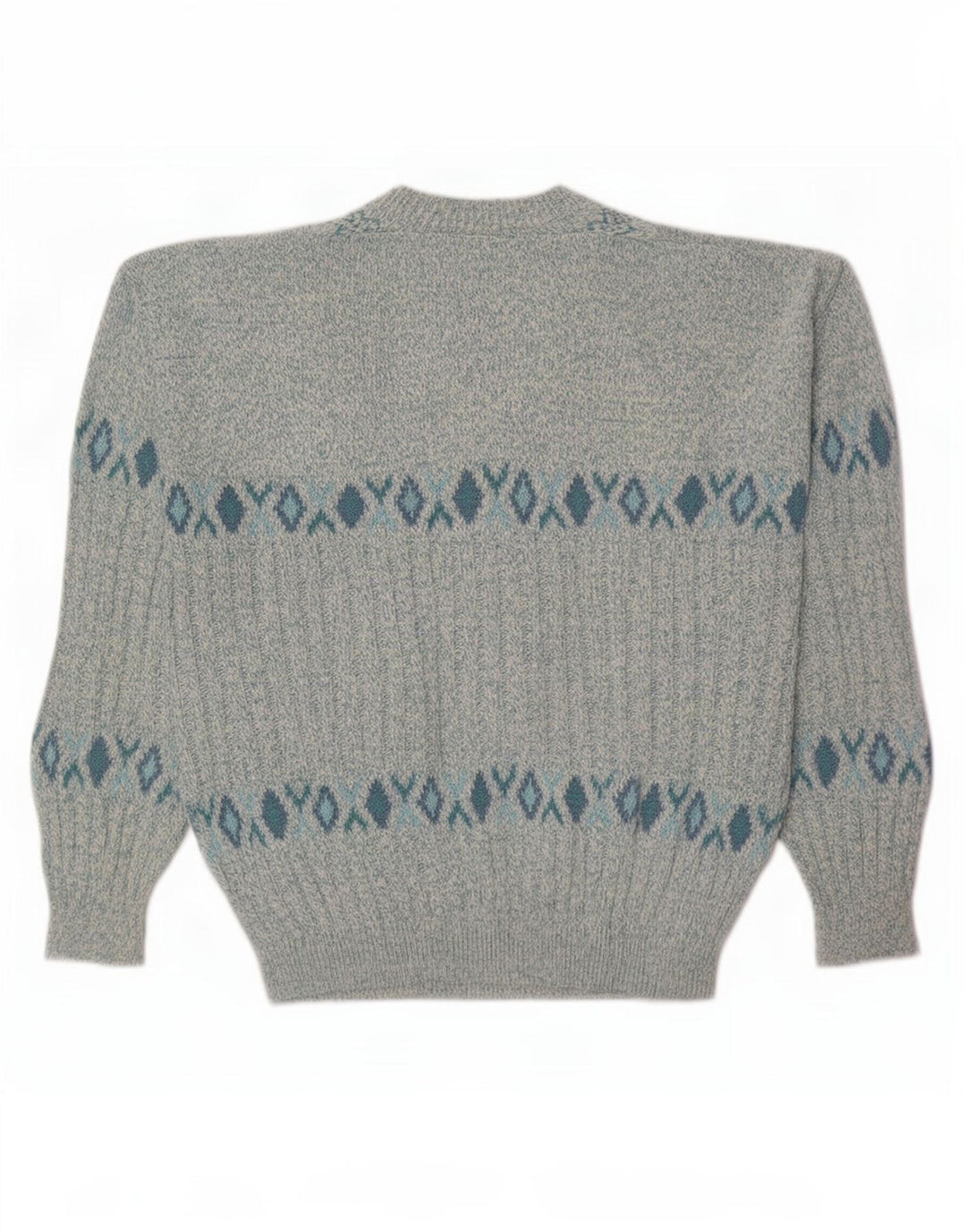 North Pole Mens Evolution V-Neck Jumper Sweater Medium Blue Geometric