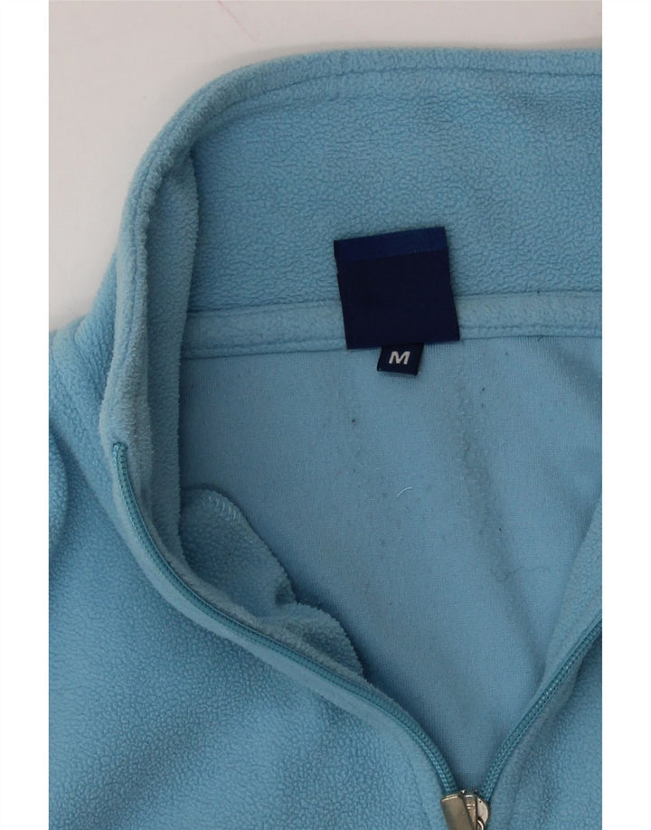 REEBOK Womens Zip Neck Fleece Jumper UK 14 Medium Blue Polyester Vintage Reebok and Second-Hand Reebok from Messina Hembry 