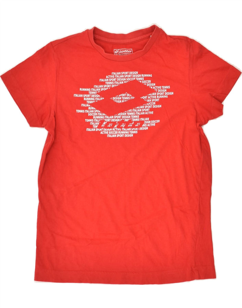 LOTTO Boys Graphic T-Shirt Top 10-11 Years Medium Red Cotton | Vintage Lotto | Thrift | Second-Hand Lotto | Used Clothing | Messina Hembry 