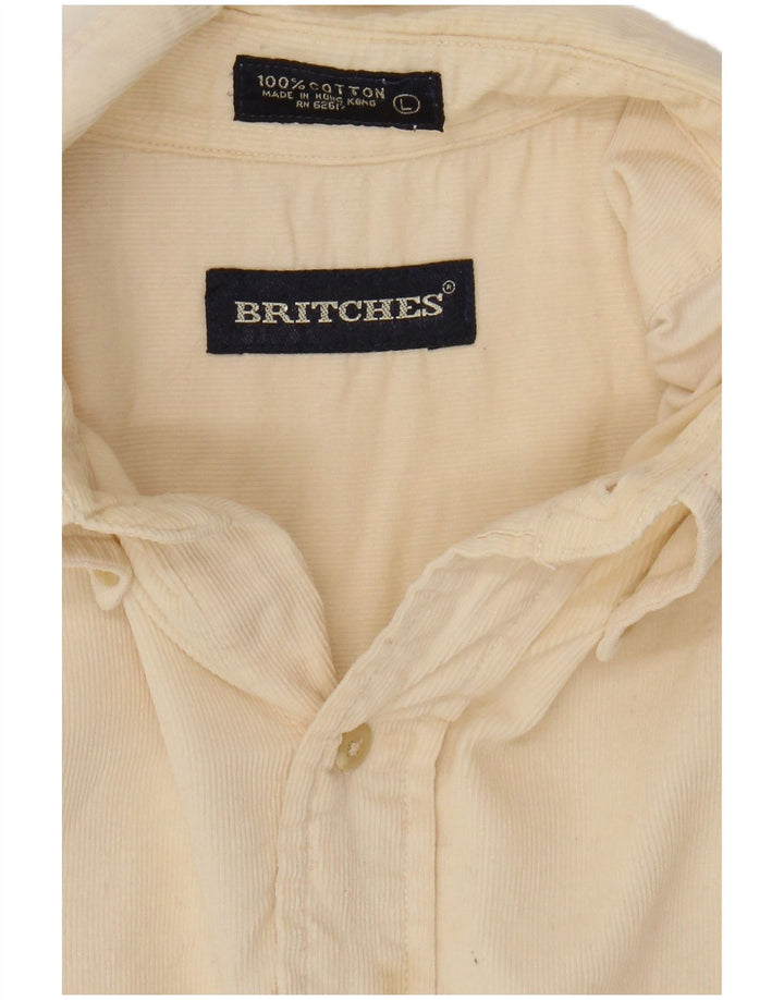 BRITCHES Mens Corduroy Shirt Large Beige Cotton
