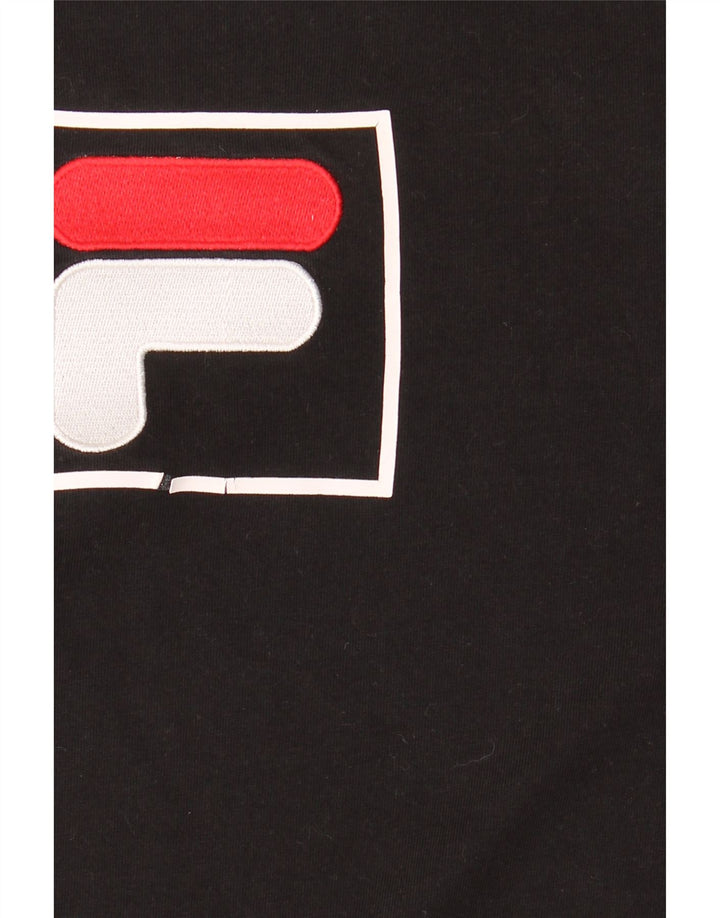 Fila Mens Graphic T-Shirt Top Medium Black Cotton