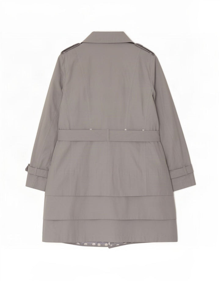 Marks & Spencer Womens Per Una Trench Coat UK 12 Medium Grey Cotton