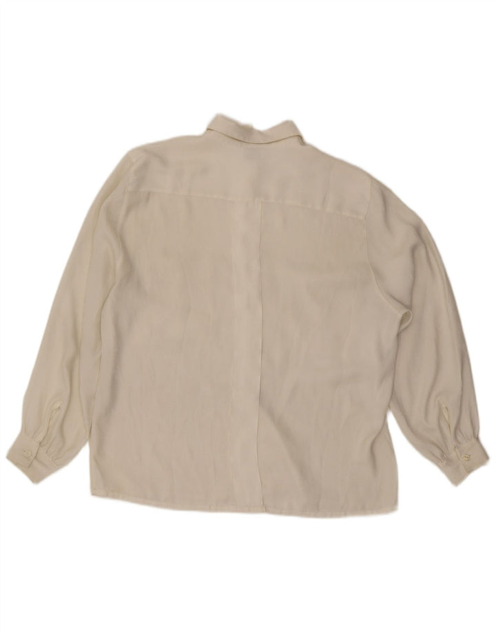 Vintage Womens Shirt UK 14 Medium White Polyester