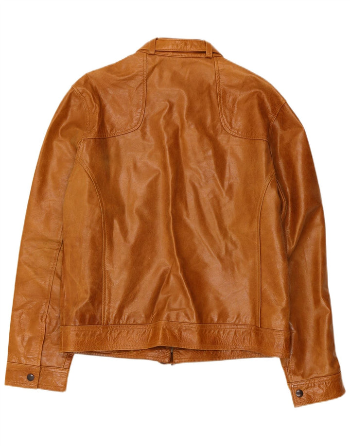 Targa Womens Leather Jacket UK 14 Medium Brown