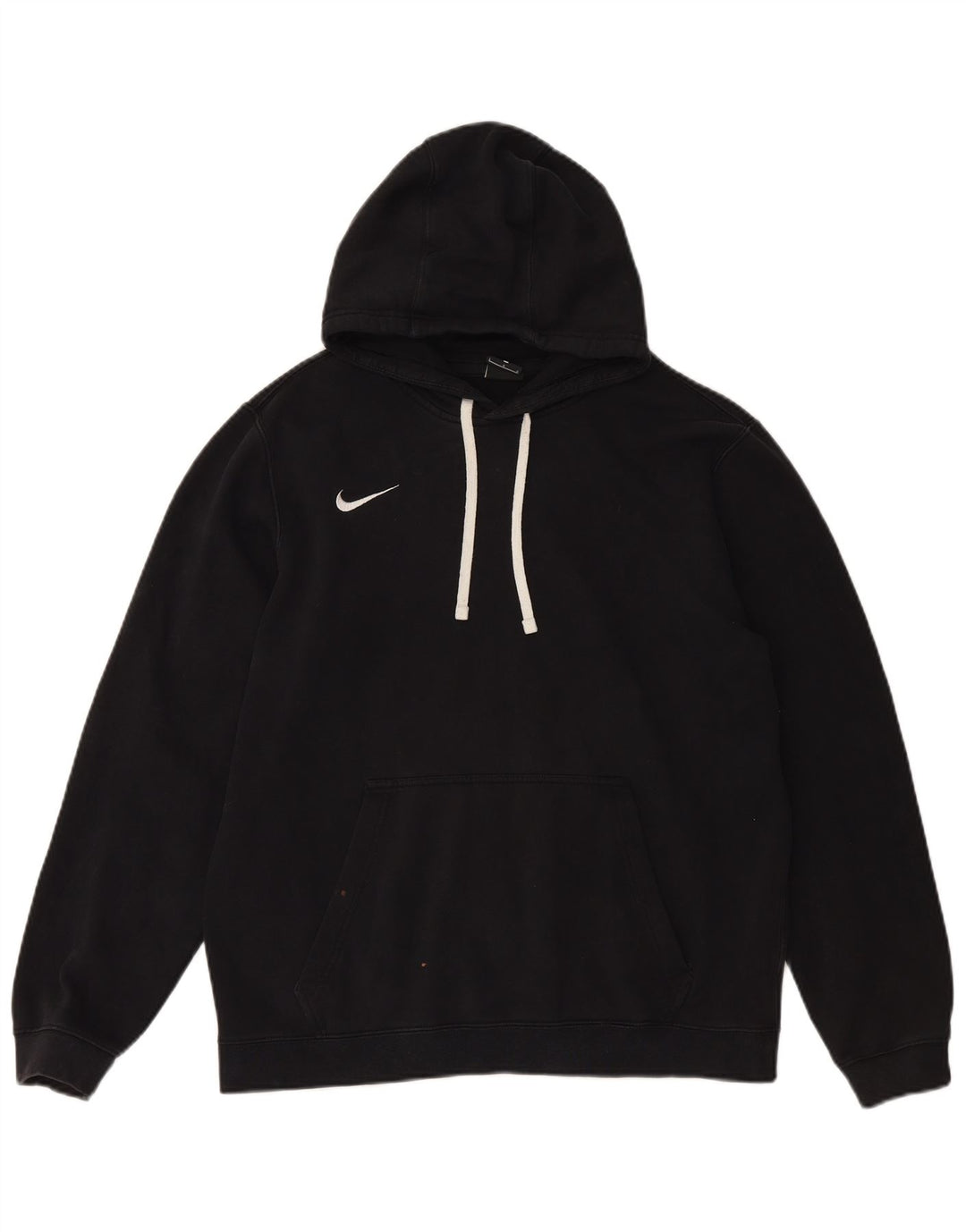 NIKE Mens Hoodie Jumper Large Black Cotton