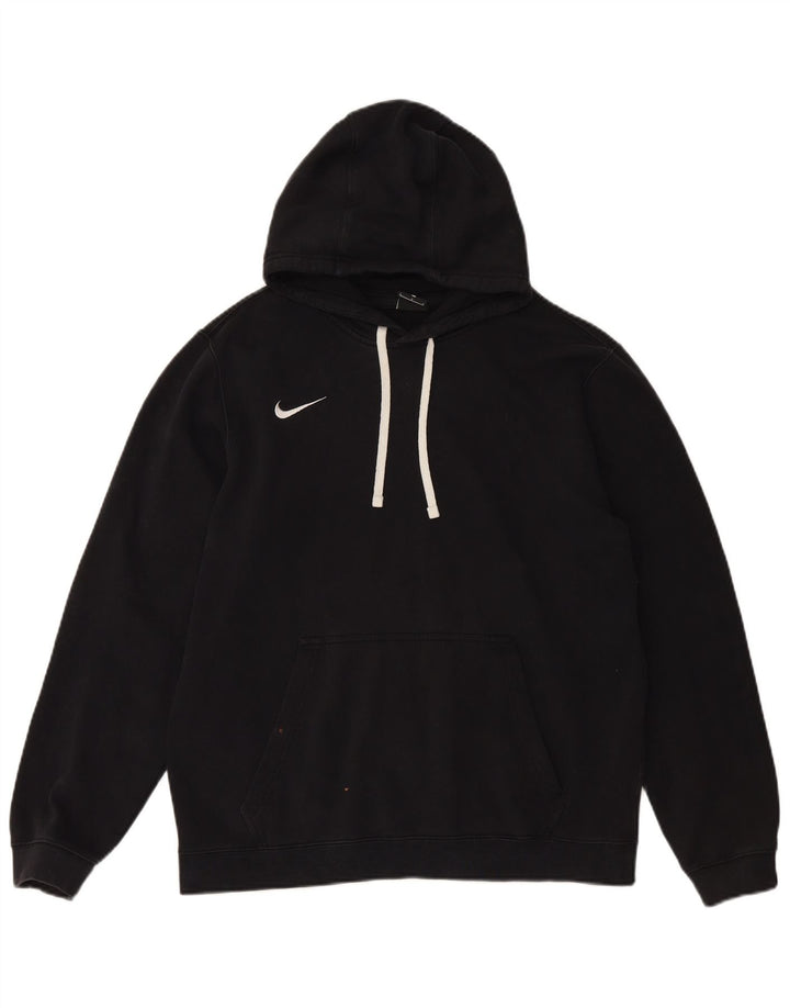 NIKE Mens Hoodie Jumper Large Black Cotton