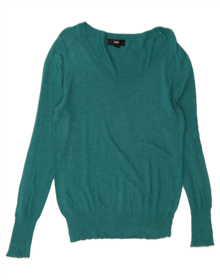 MOSSIMO Womens Boat Neck Jumper Sweater UK 16 Large Green Nylon Vintage Mossimo and Second-Hand Mossimo from Messina Hembry 