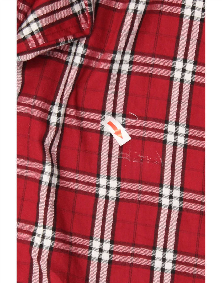 Chaps Mens Flannel Shirt XL Red Check Cotton