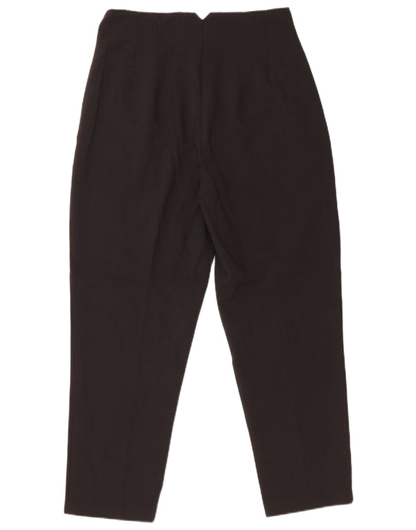 Zara Womens Tapered High Waist Suit Trousers Large W30 L26 Black Polyester