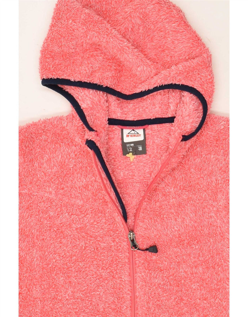 MCKINLEY Girls Hooded Fleece Jacket 11-12 Years Pink Polyester Vintage McKinley and Second-Hand McKinley from Messina Hembry 