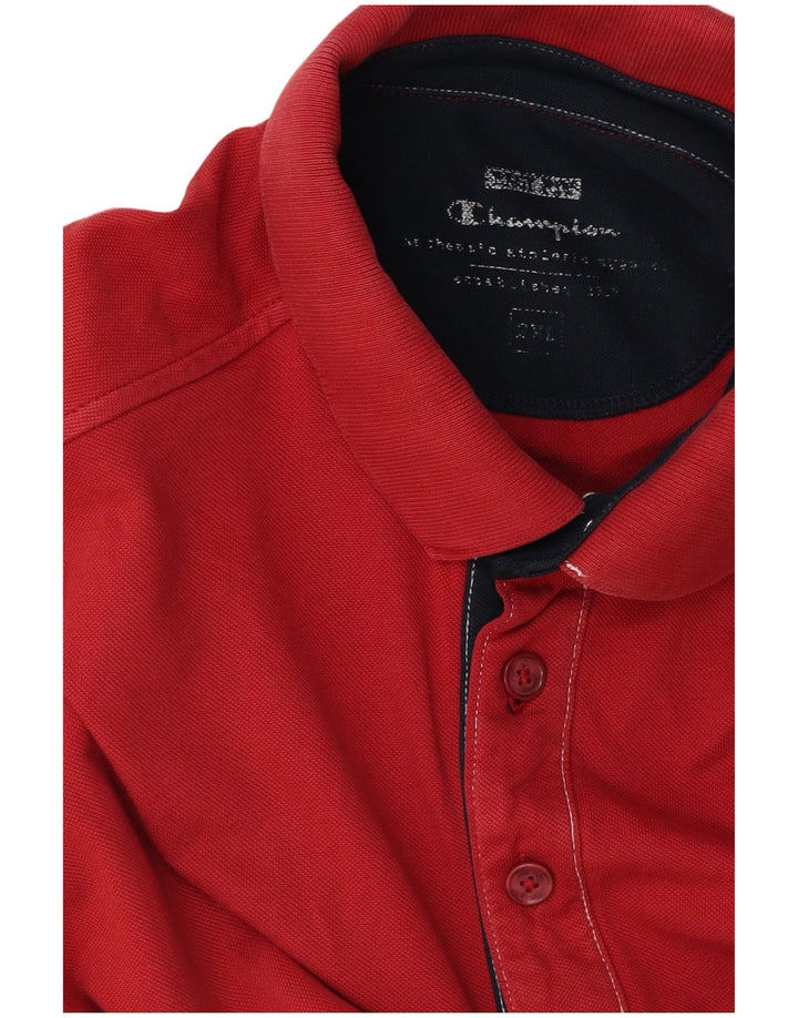 CHAMPION Mens Polo Shirt 2XL Red