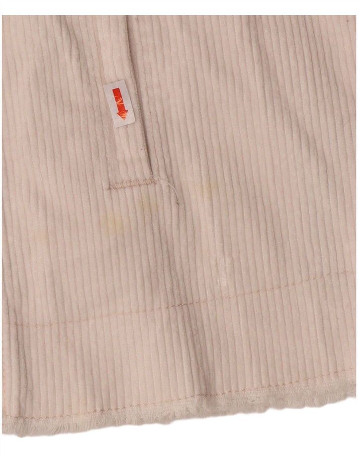 ZARA Womens Oversized Corduroy Jacket UK 16 Large Off White Cotton