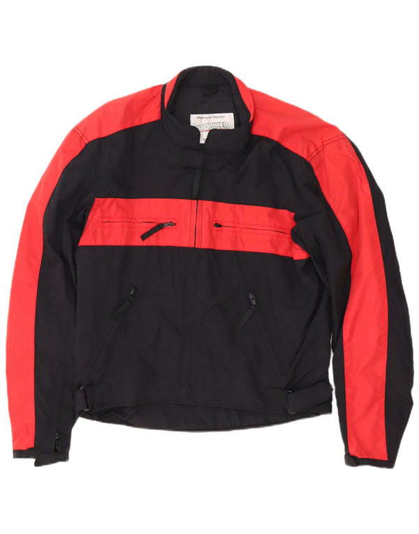 Probiker Mens Motorcycle Racer Jacket UK 38 Medium Black Colourblock