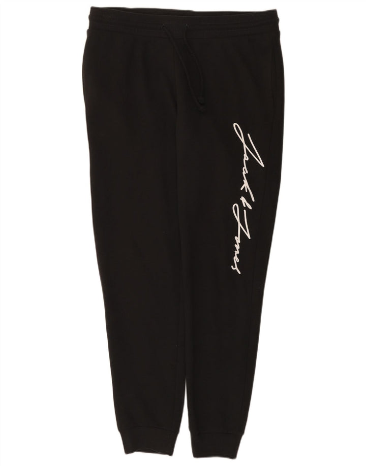 Jack & Jones Mens Graphic Tracksuit Trousers Joggers Medium Black Cotton