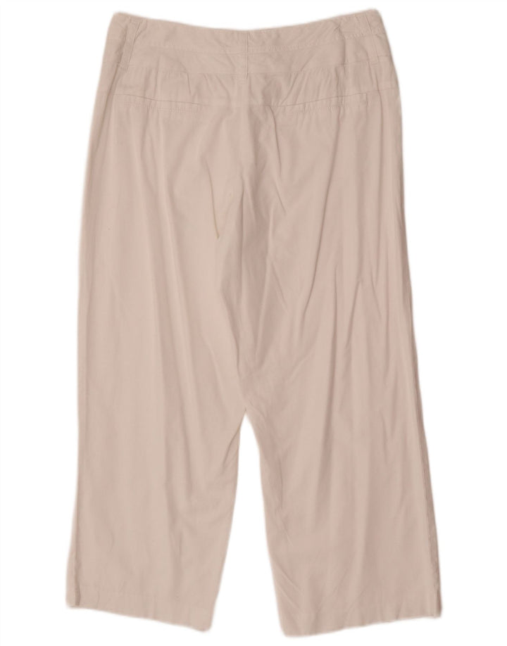 Marks & Spencer Womens Straight Cropped Trousers UK 12 Medium W30 L24 White