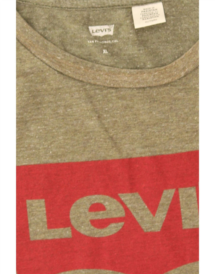 Levi's Mens Graphic T-Shirt Top XL Khaki Flecked