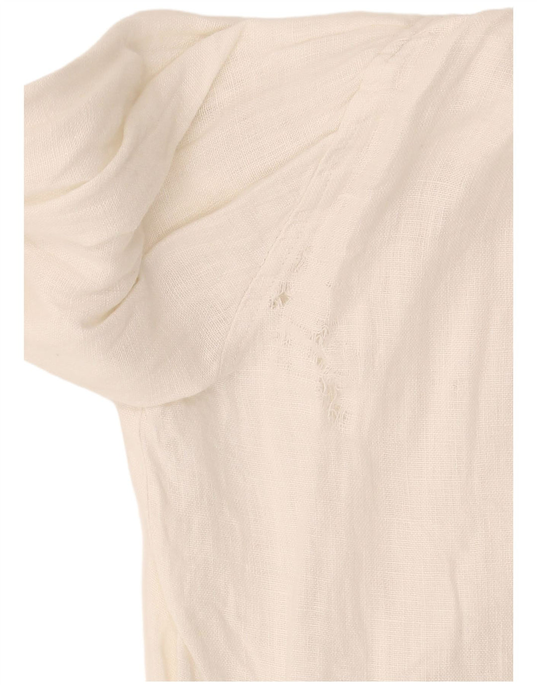 Zara Womens 3/4 Sleeve Shirt Blouse UK 14 Medium White Linen