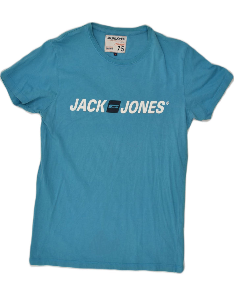 JACK & JONES Mens Stretch Graphic T-Shirt Top Medium Blue Cotton | Vintage Jack & Jones | Thrift | Second-Hand Jack & Jones | Used Clothing | Messina Hembry 