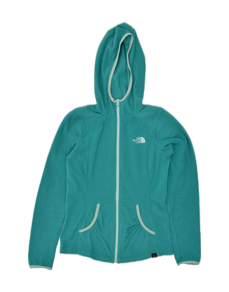 THE NORTH FACE Womens Hooded Fleece Jacket UK 6 XS Turquoise Polyester | Vintage The North Face | Thrift | Second-Hand The North Face | Used Clothing | Messina Hembry 