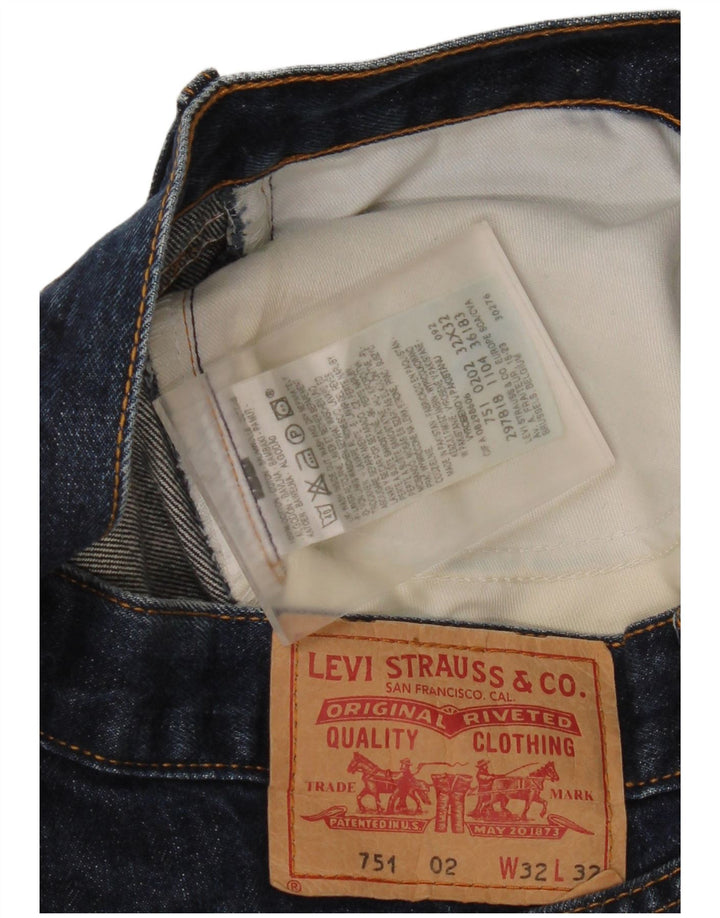 Levi's Womens 751 Straight Jeans W32 L32 Blue Cotton