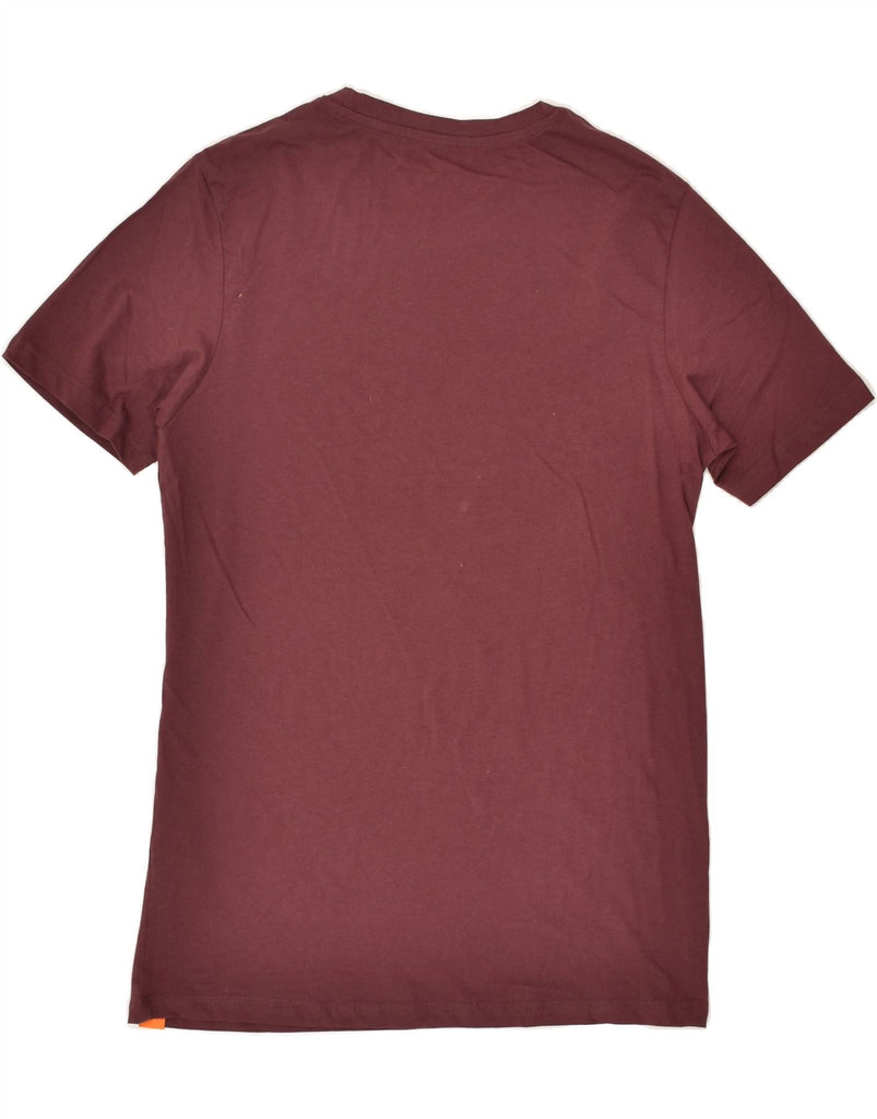 JACK & JONES Mens Graphic T-Shirt Top Small Burgundy Cotton | Vintage Jack & Jones | Thrift | Second-Hand Jack & Jones | Used Clothing | Messina Hembry 