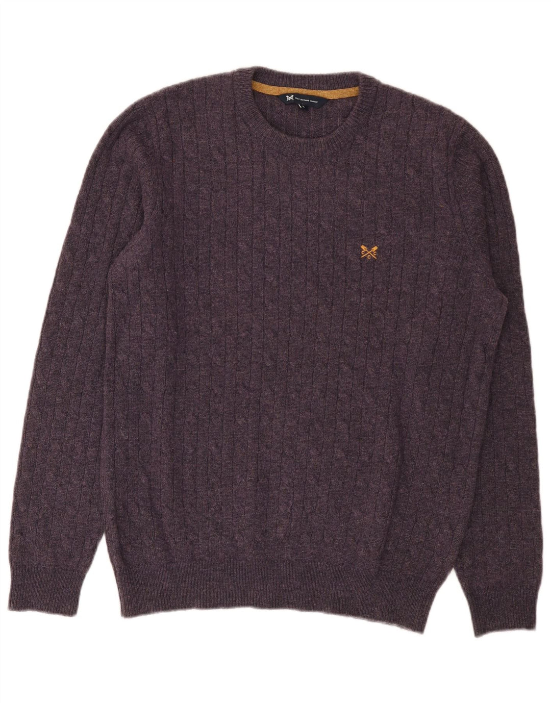 Crew Clothing Mens Neck Jumper Sweater Large Purple Lambswool