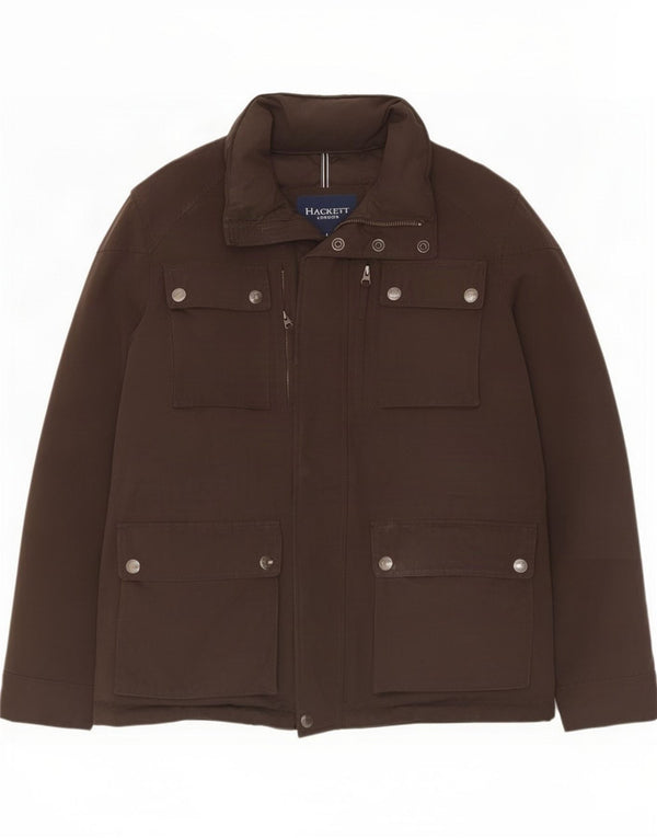 Hackett Mens Padded Jacket UK 40 Large Brown Nylon