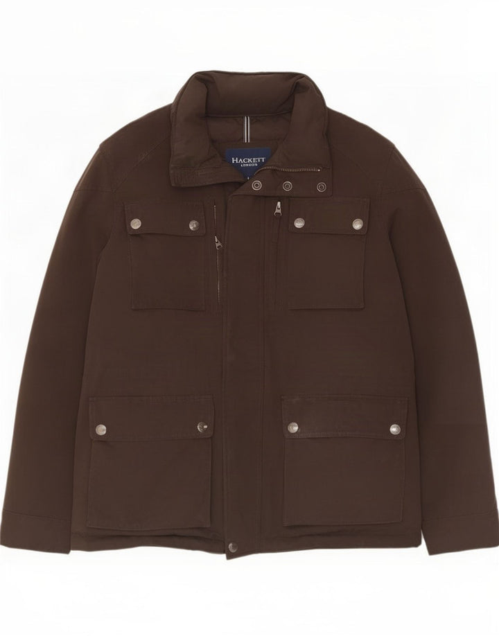 Hackett Mens Padded Jacket UK 40 Large Brown Nylon