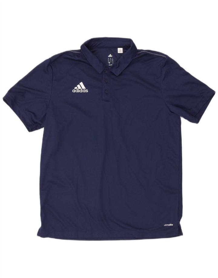 Adidas Mens Climalite Polo Shirt Large Navy Blue Polyester